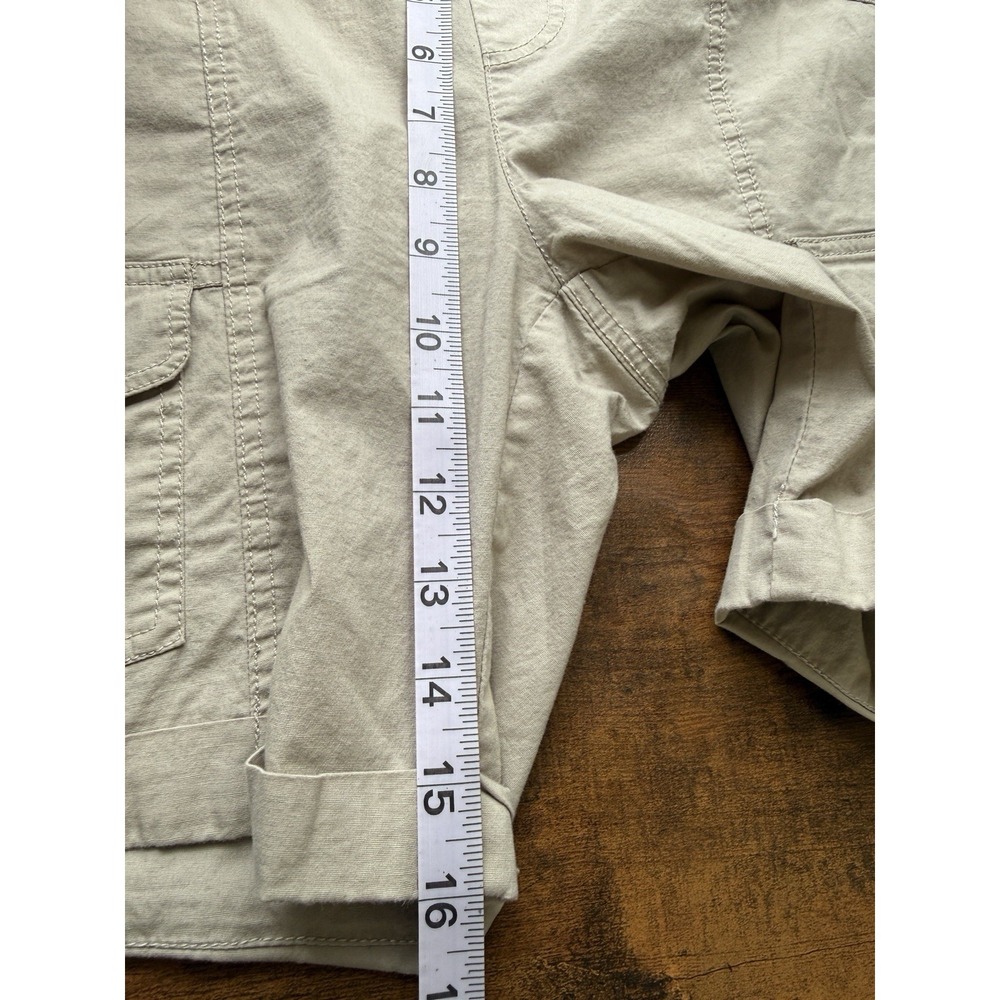 Wearables XCVI Clarissa Stretch Poplin Cargo Short Size Medium Beige Pull On - Picture 7 of 7